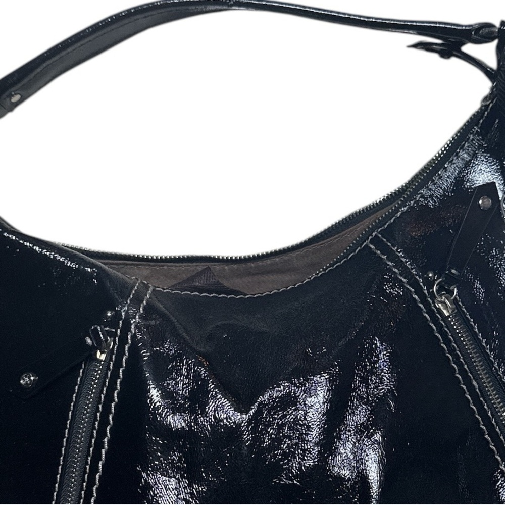 Cole Haan Vintage Black Patent Leather Women's Shoulder Bag - Picture 4 of 4
